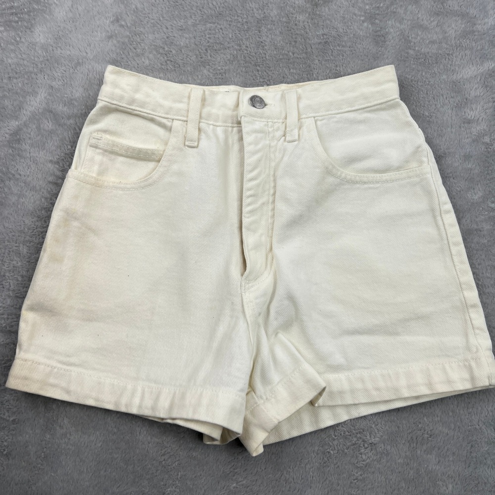 Edit: VERY small Guess Vintage High Waisted Denim Shorts White Women 90s